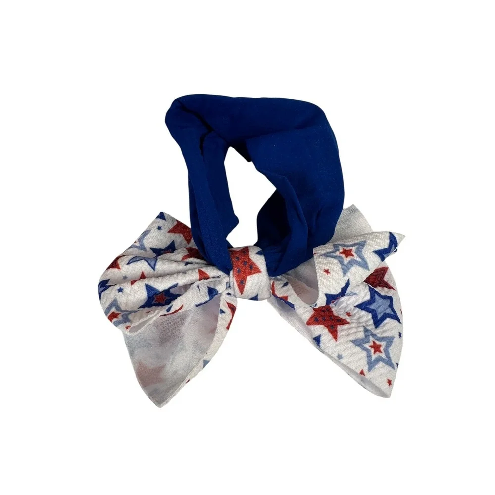 Patriotic Hair Bows Baby Headband 4th of July Stars Stripes Red‎ White Blue